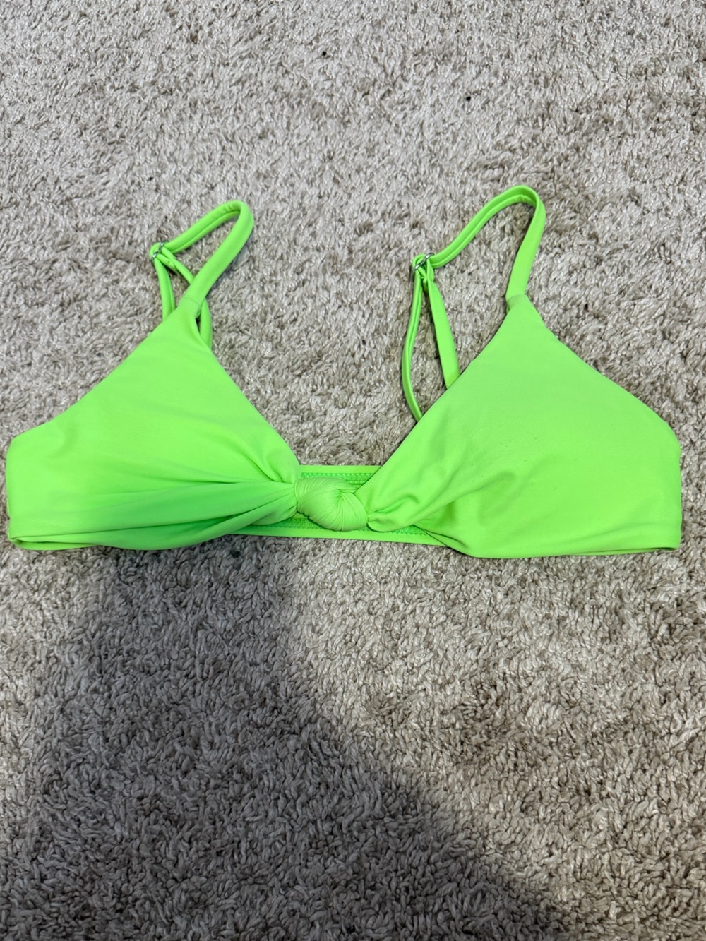 Neon Green Twist Front Bikini Top - Women Swim Bikini